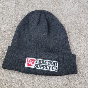 Tractor Supply Co TSC Logo Beanie Hat Dark Gray Winter Warm Knit Cap
